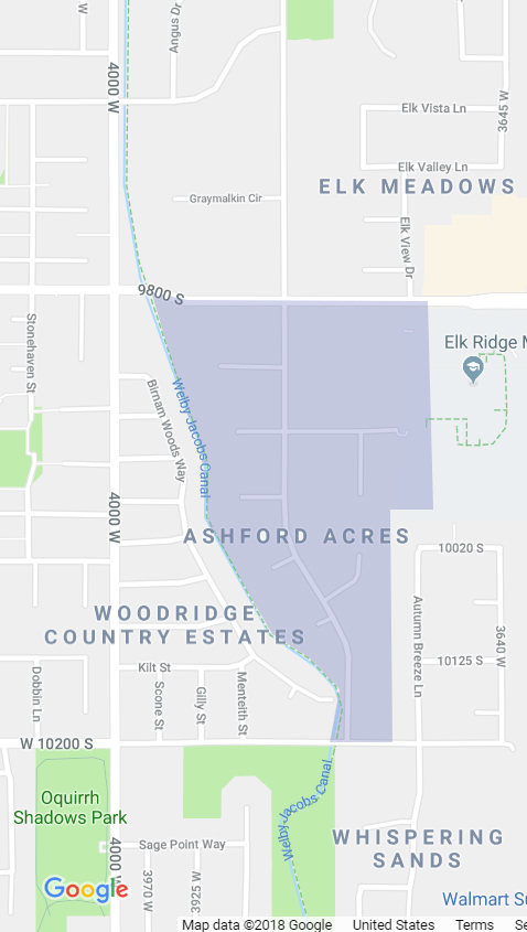 Ashford Acres Map South Jordan